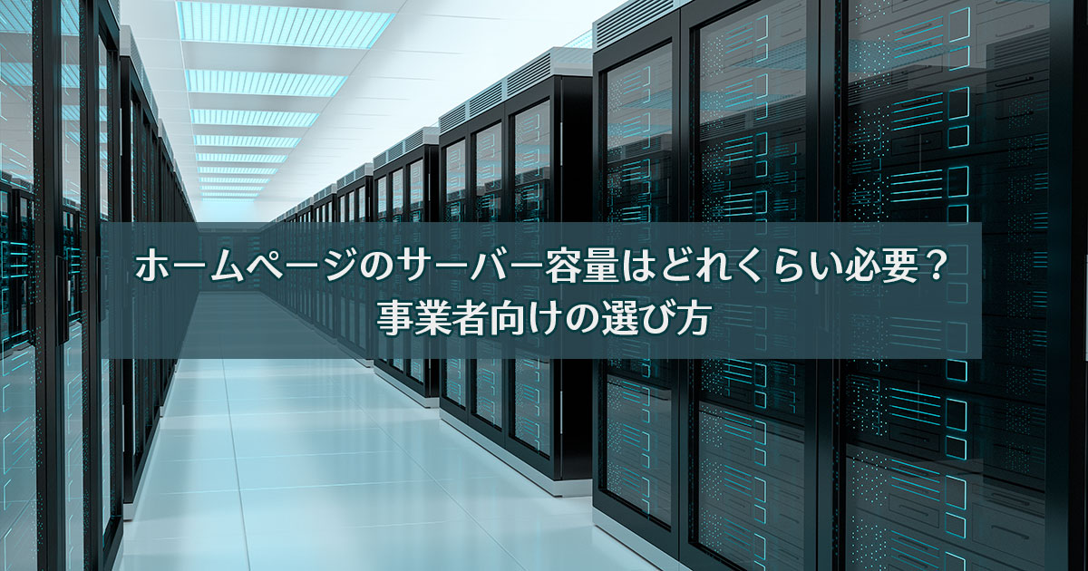 ホームページのサーバー容量はどれくらい必要？事業者向けの選び方