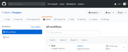 図7 ワークフローの実行結果は「Actions」タブで確認できる
