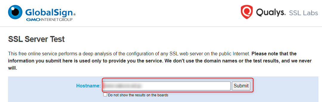URLを入力し、Submitボタンをクリック