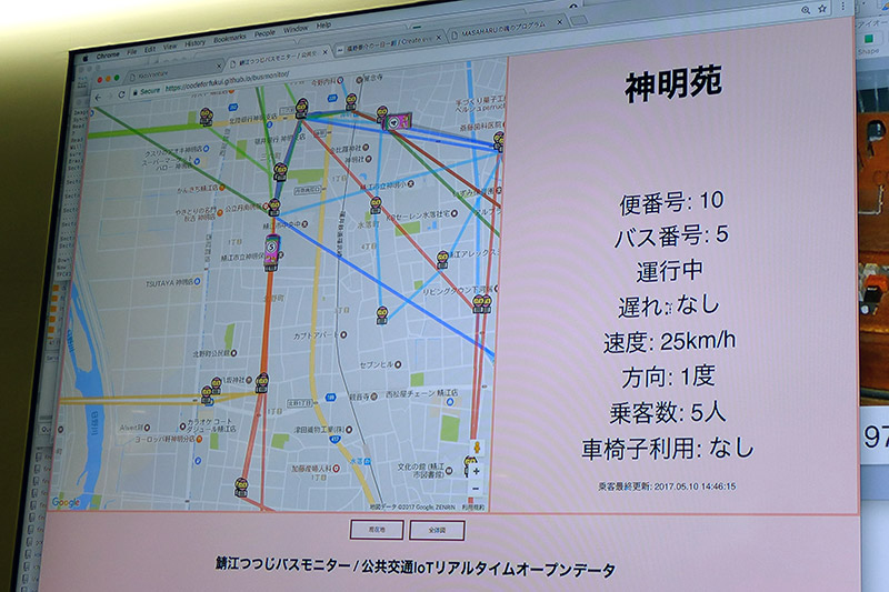 つつじバスの利用動向をリアルタイムに可視化