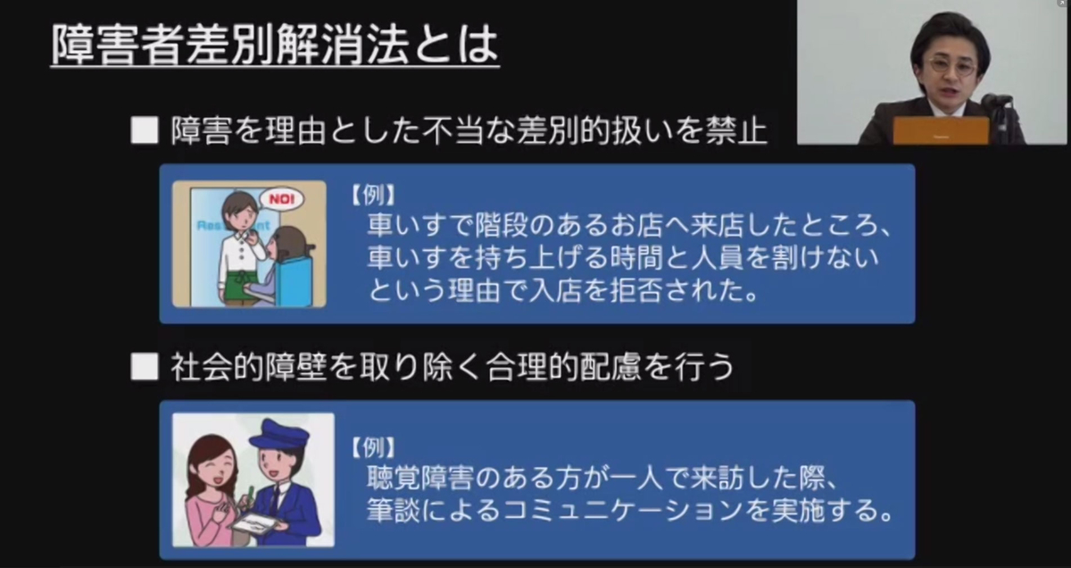 「障害者差別解消法とは」のスライド画像