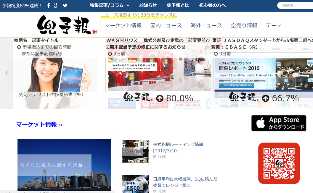 「兜予報」サイトのイメージ