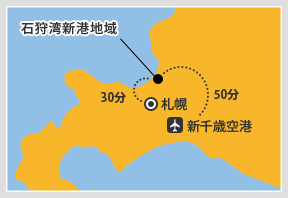 石狩湾新港地域へのアクセス