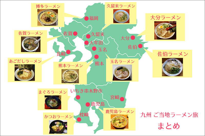 九州ご当地ラーメン旅まとめ