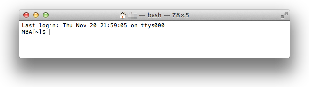 Mac ターミナル起動時の画面