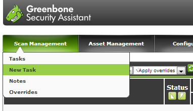 図3 タスクを登録するには「Scan Management」メニューの「New Task」を選択する