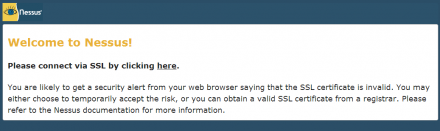 図6 「Welcome to Nessus!」ページ