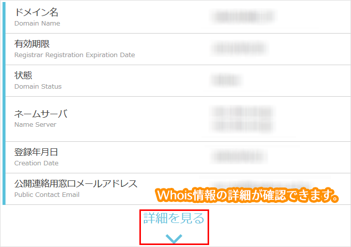 Whois情報の詳細