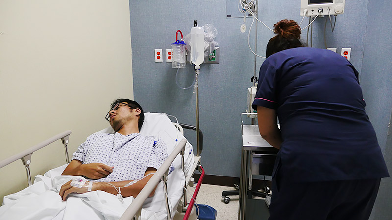 病院に行きます