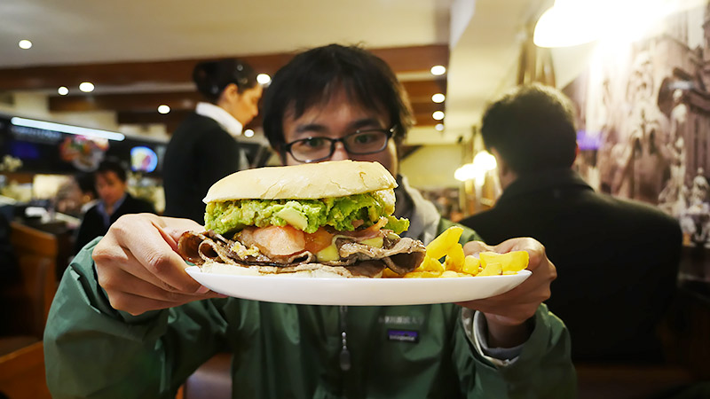 チリのハンバーガー!