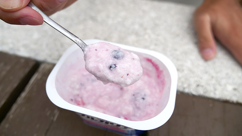 まずは、ブルーベリー&3種のベリー(潰しました)