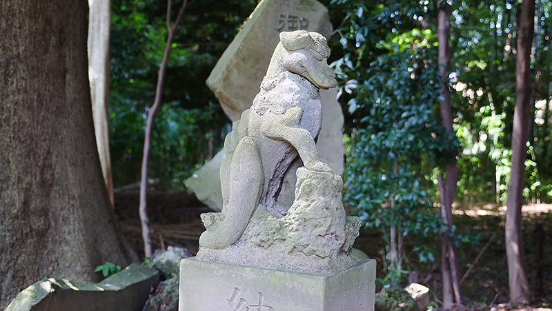 これはオオカミの狛犬(東京練馬区・八坂神社)