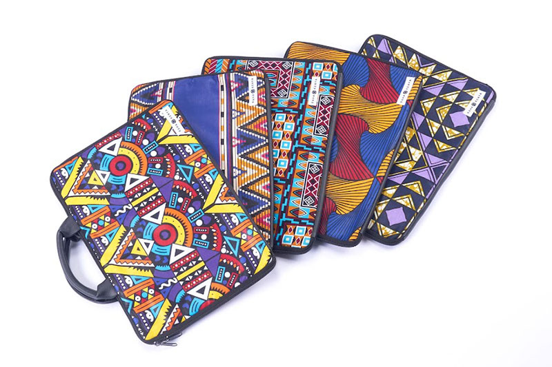 アフリカ布を使ったパソコンケース