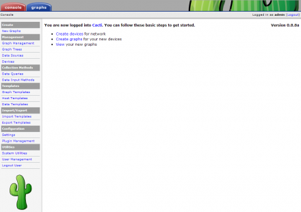 図6 Cactiのメイン画面