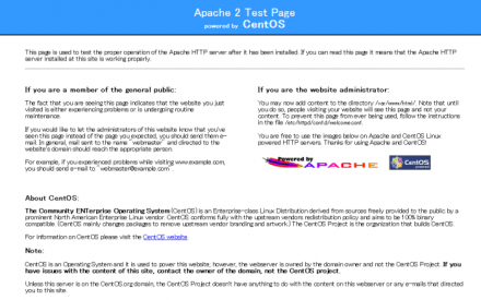 Apacheの初期画面