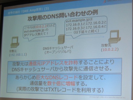 攻撃用のDNS問い合わせの例
