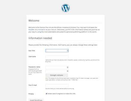 WordPressのインストール