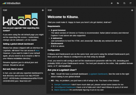 図4 Kibanaの「Introduction」ページ