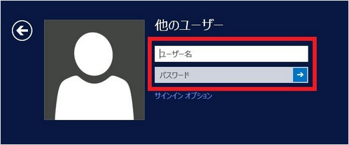 ユーザー名とパスワード入力