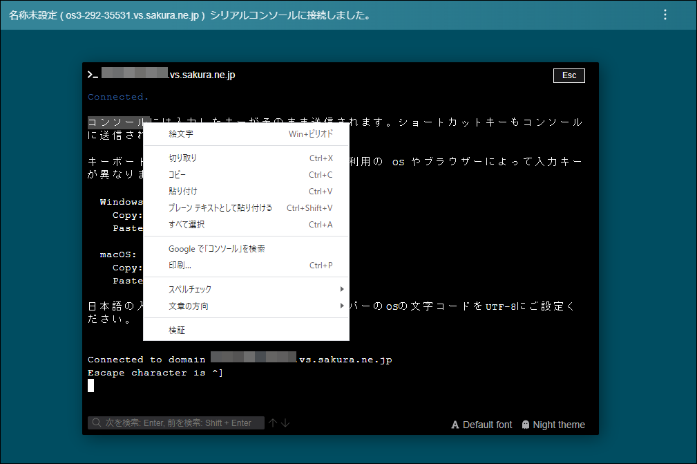 コピー・ペーストの画面