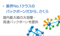 業界No.1クラスのバックボーンだから、さくら 国内最大級の大容量・高速バックボーンを提供