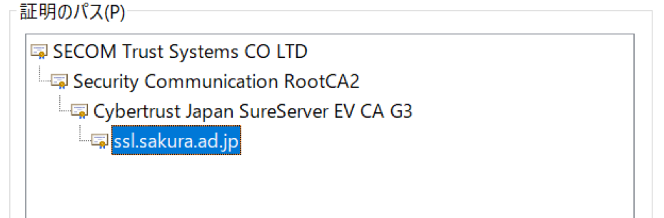 当サイトのSSL証明書 図