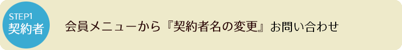 STEP1 会員メニューから「契約者名の変更」お問い合わせ
