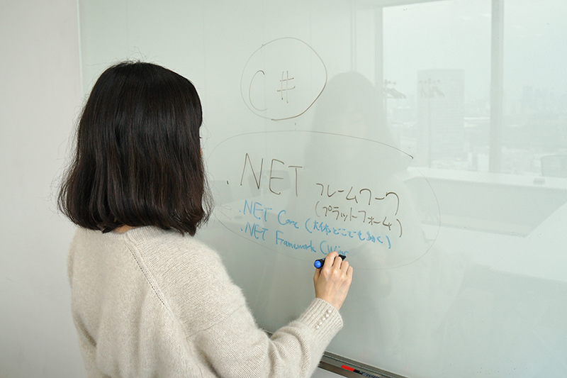 ちょまどさんがホワイトボードを使って解説