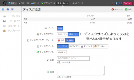 ディスクの作成