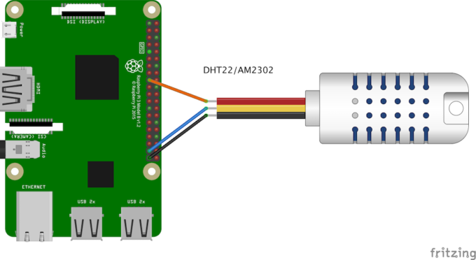 DHT22接続回路(プルアップ抵抗なし)