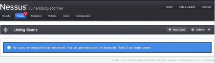 図12 スキャンの実行や管理を行う「Scans」タブ