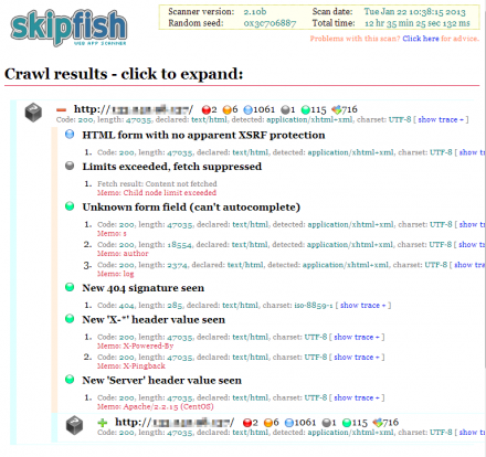 図3 Crawl resultsにはクロールの際に発見された問題点が表示される