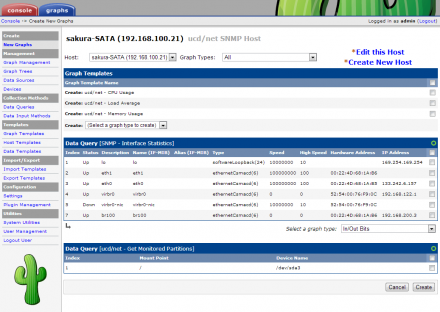 図11 作成するグラフを指定する「Create New Graphs」画面