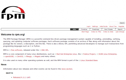 図1 RPMのWebサイト(rpm.org)
