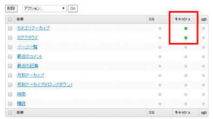テンプレートモジュールの一覧