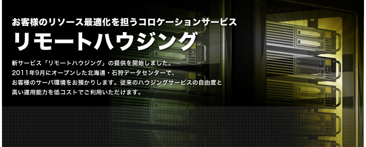 お客様のリソース最適化を担うコロケーションサービス リモートハウジング