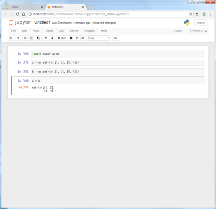 図10 NotebookでのPythonコード実行例
