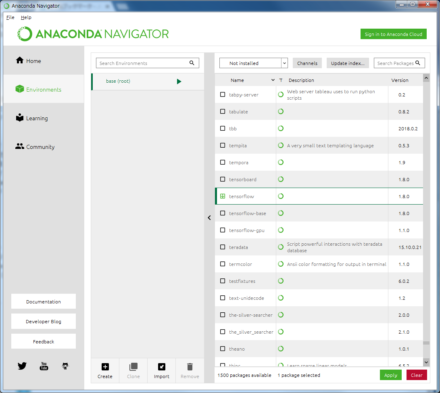 図17 インストールしたいパッケージにチェックを入れ、「Apply」をクリックする