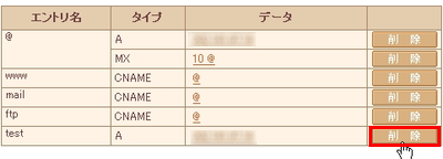 ドメインメニュー