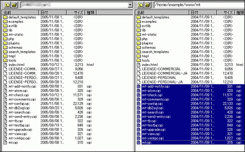 ��ށuCGI�v�̃t�@�C����S�đI��