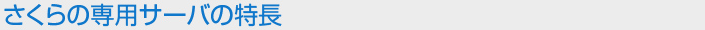 さくらの専用サーバの特長