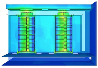 イメージ:「新型ラック使用時の熱解析結果」