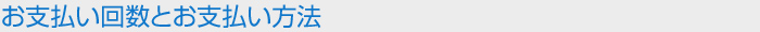 お支払い回数とお支払い方法