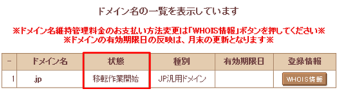 ドメインメニュー