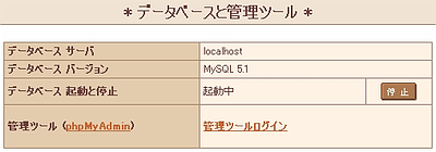 データベースの設定