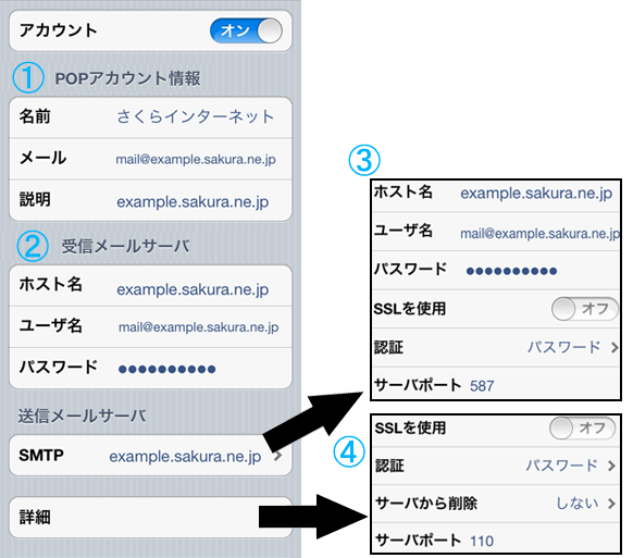 メールアカウントの設定