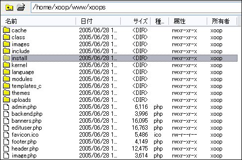 installフォルダを選択